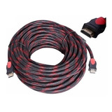 Cable Hdmi Redondo 10 Metros Mallado Full Imagen Y Sonido 