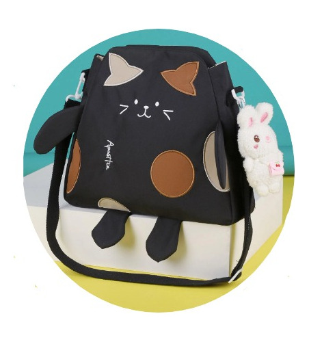 Bolsa O Mochila Diseño De Gato Super Kawaii Y Lindo Con Accesorio De Conejito