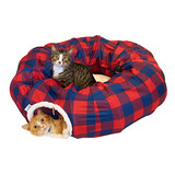 Cama De Túnel Para Gatos A Cuadros Grande De Kitty City, Jug