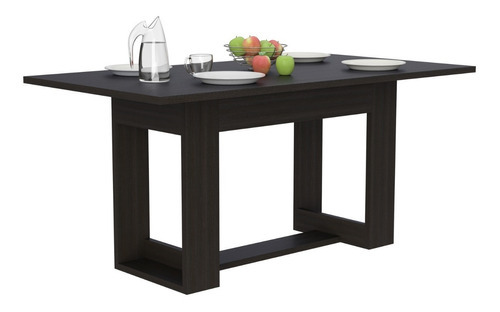 Mesa Comedor Volterra Wengue Color De La Tapa Negro