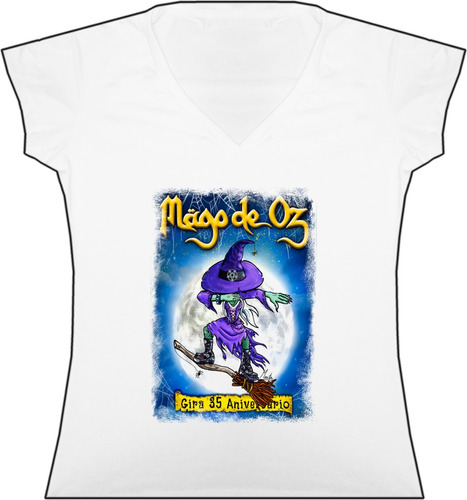 Blusa Mago De Oz Rock Metal Dama Camiseta Bca Tienda Urbanoz