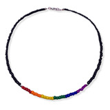 Collar Choker Arcoiris Mostacillas Colores Orgullo Lgtb Gay