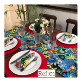 Kit Trilho De Mesa 1,40 X 0,35 + 04 Capas Para Base Sousplat