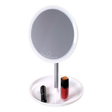 Espelho Maquiagem Led Touch Iluminado Porta Bijoux - Up4you Cor Da Moldura Branca