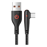 Cable Usb A Usbc Para Carga 90* 1mto Negro Hwawei Xiaomi