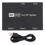 Concentrador Displayport Splitter 1x3 8k 30hz 4k 144hz Tripl