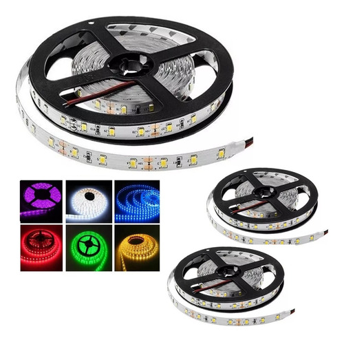 Pack 3 Pzas Tira De Led 2835 Rollo 5 Metros 300 Leds 12v