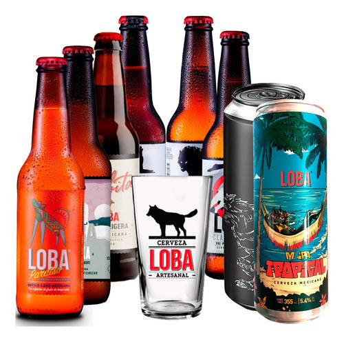 Cerveza Artesanal Loba 8 Pack Con Vaso - 355 Ml