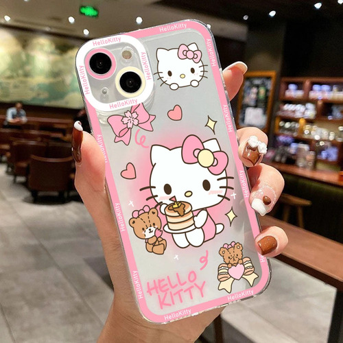 Bonita Funda Teléfono Sanrio Hello Kitty Kuromi Para Ipho