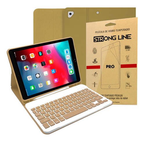 Capa Para iPad 6 2018 Smart Com Teclado Antiqueda + Pelicula