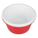 12 Ramekines Ramekin Salsera De Melamina Bicolor 2 Oz 75 Ml Color Blanco/rojo