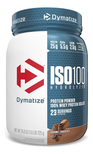 Proteina Iso 100 Dymatize Hidrolizada 1.4 Lb 20 Serv Mer Env