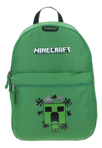 Mochila Grande Verde Chenson Minecraft Primaria Creepr Para 