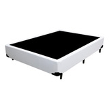 Base Cama Box Solteirão Corino Branca - 96x203x39