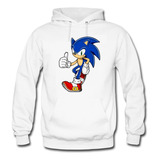 Buzo Sonic Unisex Saco Deportivo Blanco Hoodie