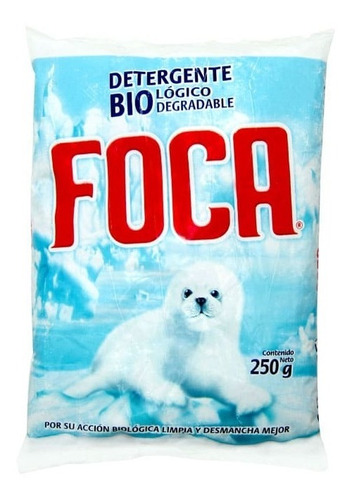 Detergente En Polvo Foca® Biológico, Multiusos, 250 G