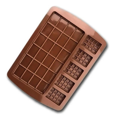 Molde Silicón Tablilla De Chocolate Grande Y Chicas Tableta