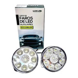 Kit X2 Faros Led Universal Redondos 12v 9leds 7cm Blanco 