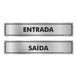 2 Placas Indicação Porta Entrada E Saida Alumínio 5x25cm