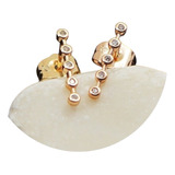 Aretes Pendientes Largos Swarovski  Finos Fiesta Oro 18k