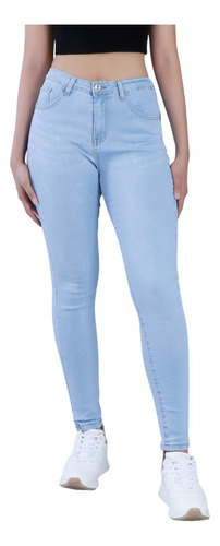 Jeans Mujer Tiro Alto Ajustable Denim Casual Y Moderno