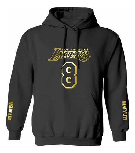 Sudadera Negra Estilo Lakers Kobe Bryant Mentality Gold