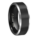 Corona 4 Mm 6 Mm 0315 En Negro Tungsteno Pareja Bandas De Bo