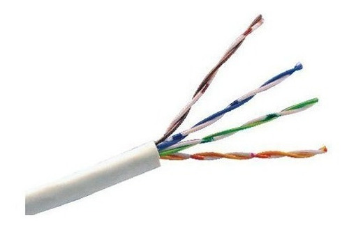 Bobina De Cable 100% Cobre Utp Cat 5e 100 Mts Color Blanco