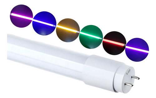 Lâmpada Tubo Led T8 9w 60cm - Ligação 1 Lado Colorida