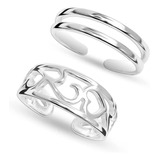 Lecalla Juego De Anillos Minimalistas De Plata De Ley 925 Co