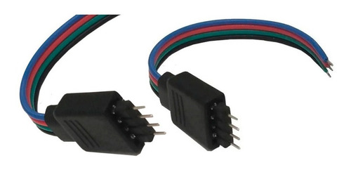 2 X Conector Cable 4 Pines Macho- Hembra Para Tiras Led Rgb