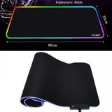 Mousepad Gamer Preto Grande Led Rgb 7 Cores Usb 80x30cm Jogo