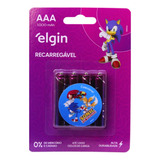 Pilha Recarregável Aaa Palito 1000mah Elgin Blister C/4 Unid