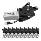 Motor 12v Dc 90 Rpm Com Caixa De Redução 90rpm 10 Peças