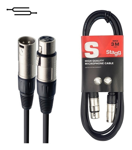 Cable Xlr (cannon) Profesional - 3 Metros Microfono Smc3