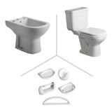 Juego De Baño Ferrum Bari - 3 Piezas + Tapa + Accesorios