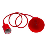 Socket Rojo E27  Estandar Colgante Cable Textil 90cm Silicon