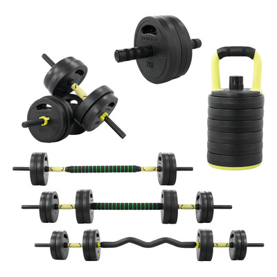 Set De Mancuernas Ajustables 15kg Altera Pesas Gym Ejercicio Color Verde Claro | Envío gratis