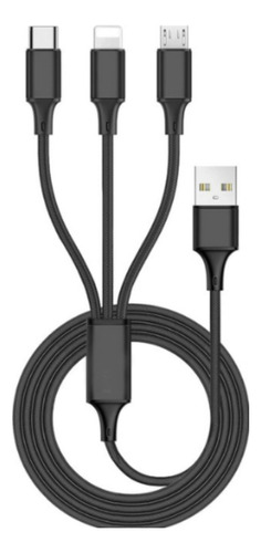 Cable De Carga Múltiple 3 Puntas En 1 Conectado A Usb