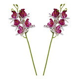 Kit Com 2 Orquídeas Decorativas Planta Artificial Para Sala