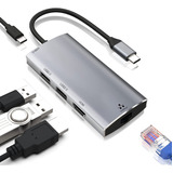 Concentrador Ethernet Usb C, Adaptador Multipuerto Usb C 5 E