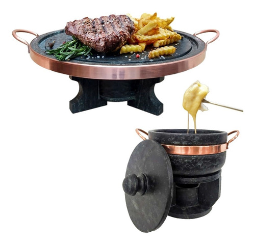 Kit Com 2 Fondue 1 De Carne 37 Cm  E Outro De Queijo 1,5 L 