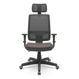 Cadeira Brizza 3d Back System Com Apoio Diversas Cores Cor Marrom-escuro Material Do Estofamento Couro Sintético