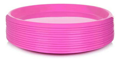 Platos De Plástico Reutilizables Mintra Home (fucsia, Grande