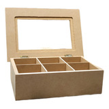 Caja De Te 6 Divisiones C/vidrio Mdf Fibro Facil La Mejor