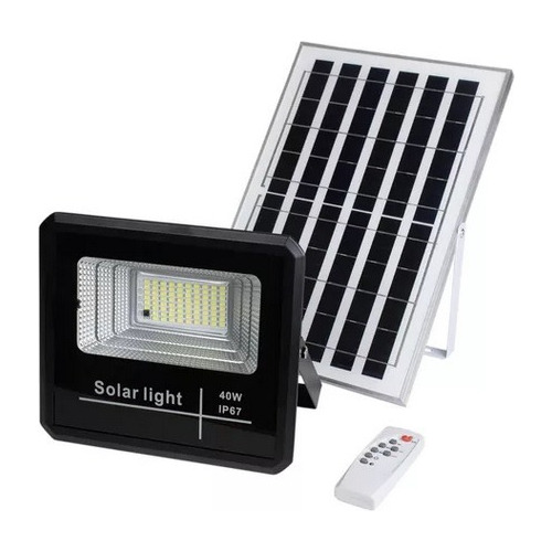 Reflector Solar Luz P/ Exterior Jardin 40 W + Control Remoto