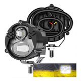 Par Faros Auxiliares De Lupa Doble Color Luz Para Auto Moto