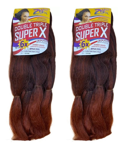 Kit 2 Cabelo Super X Jumbo Jumbão Tranças Box Pacotão 400g