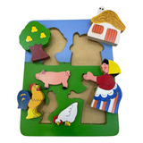 Encastre Con Relieve Familia Granja Animales Transporte