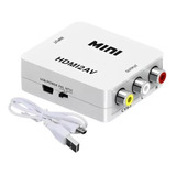 Mini Adaptador Conversor Hdmi Para Video Composto Rca 2av